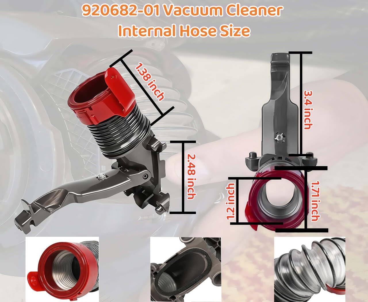 920682-01 Vacuum Cleaner Internal Hose for Dyson Vacuum | for DC41 DC65 UP13 UP20 Internal Hose Assembly