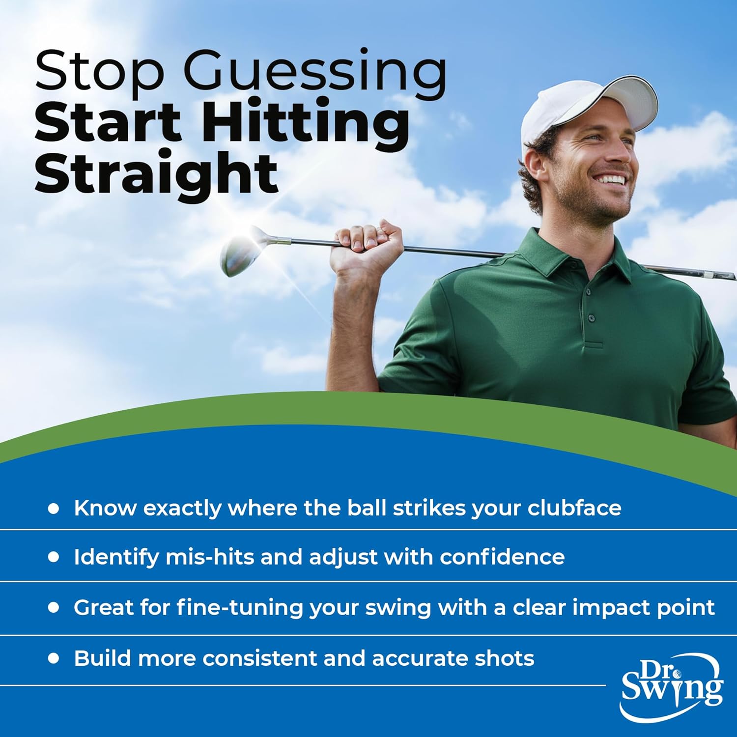 Dr. Swing Golf Impact Spray｜2 Pack｜ Club Spray for Ball Contact｜Quick Drying Vanishing Strike Formula｜Easy Wipe Design