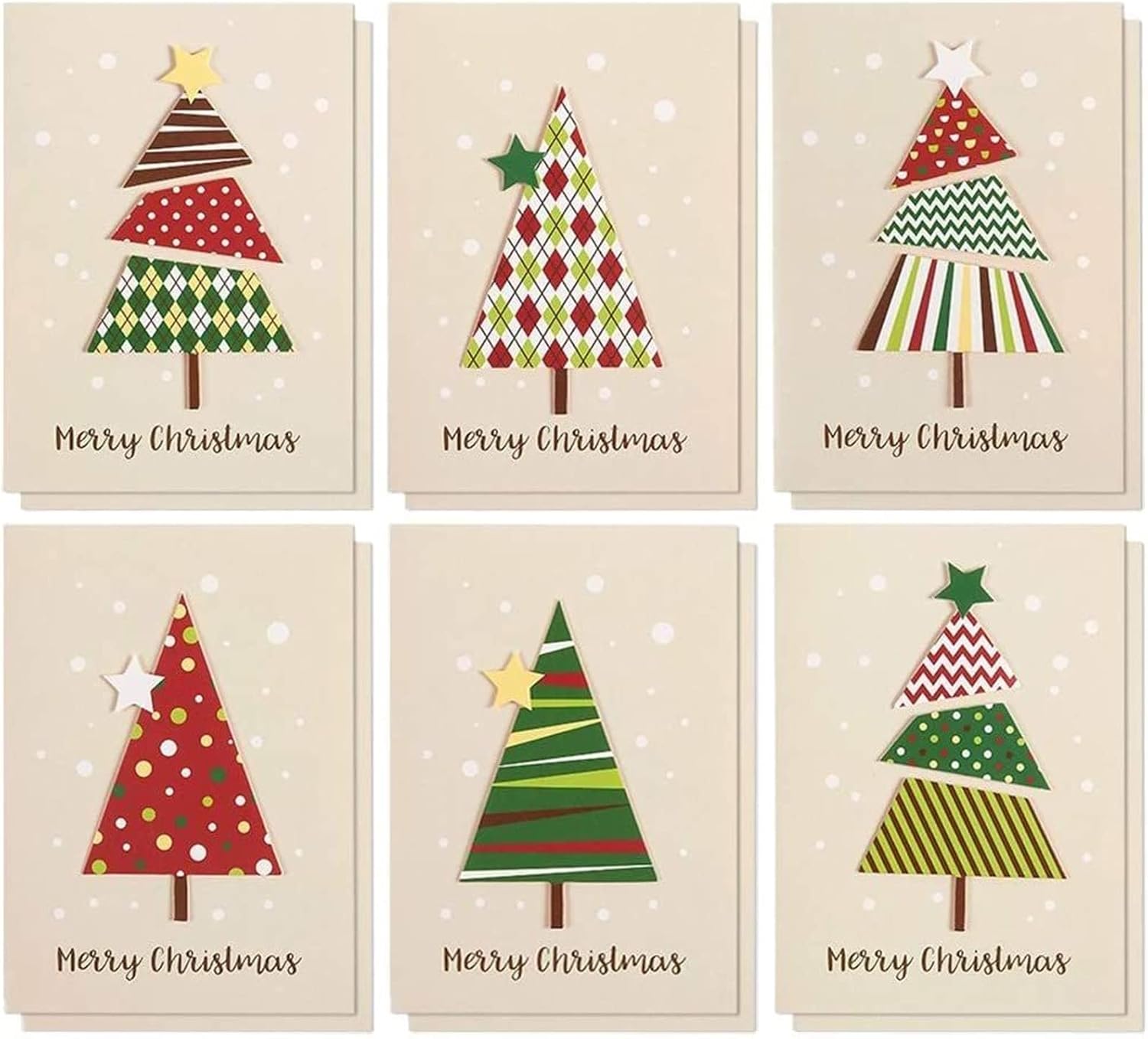12 Pack Merry Christmas Greeting Cards with Envelopes