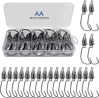 MAFIMOEA Bullet Jig Heads Weighted Texas Rig Hooks Swimbait Hooks Bass Crappie Walleye Trout Fishing Weedless Swimbait Jig Heads Saltwater Freshwater