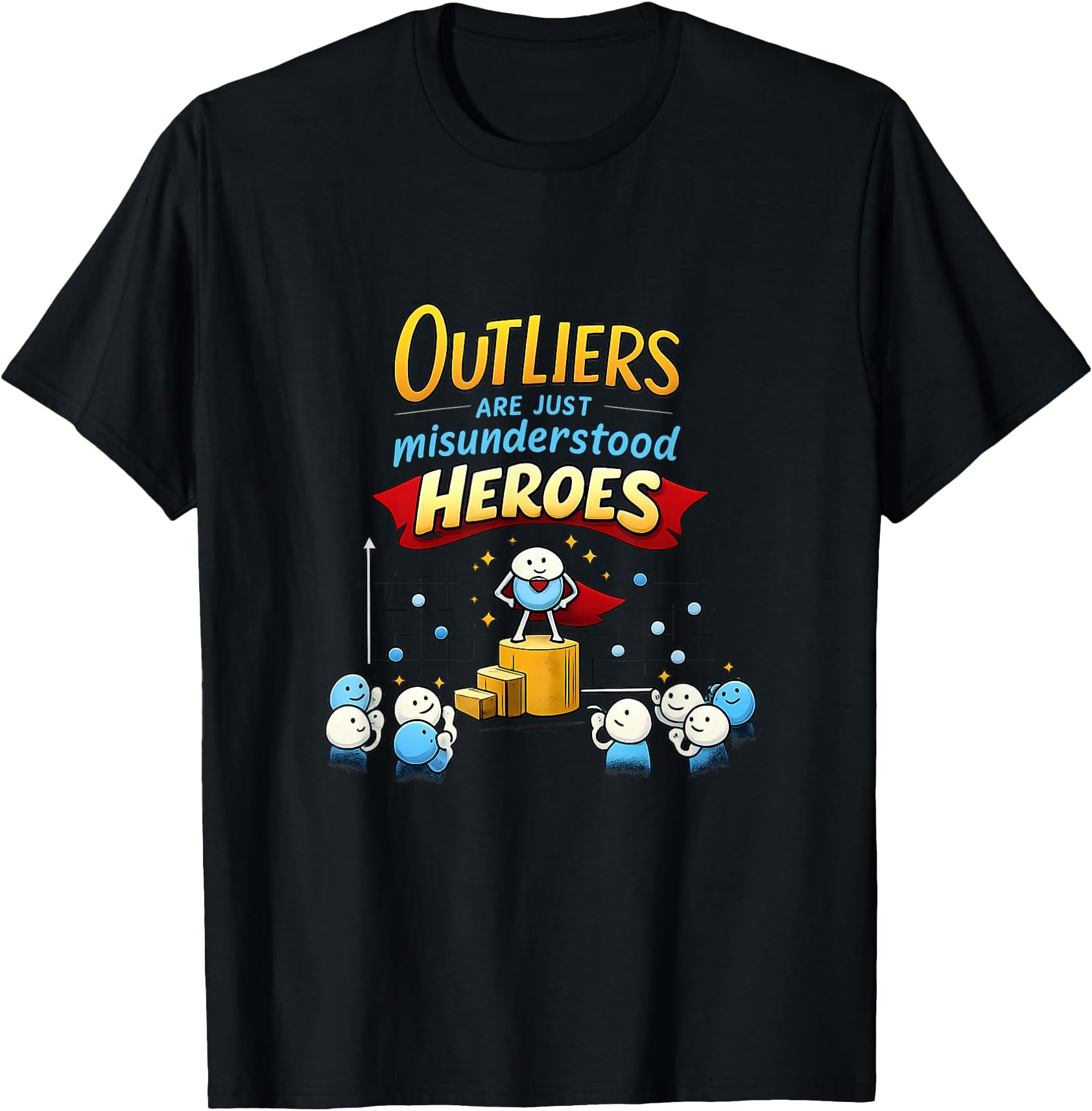 Data Science Outlier Hero Scatterplot Comic Graphic T-Shirt