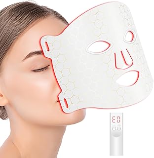 Profey Mascara Led Facial en 7 Colores, Mascarilla Led Tienen Efectos Rejuvenecedores de La Piel, Antienvejecimiento y Antiarrugas, Blanco Mascara Led Facial Profesional