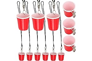 Mini Red Cup Shot Glass with Quick Clip Keychain | Durable Plastic,...