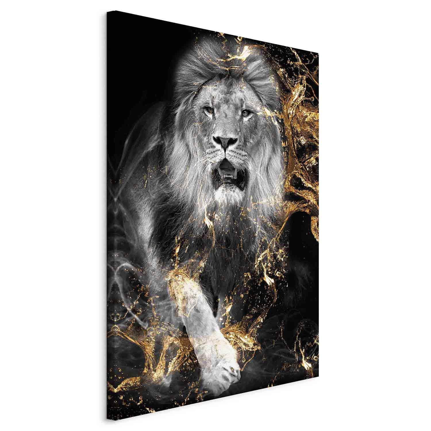 murando - Quadro Moderno per Soggiorno, Leone, 80x120 cm | Chiodi Inclusi, 1 Pezzo, Pannelli Decorativi per Pareti, Decorazione da Parete, Resistenti Allo Sbiadimento