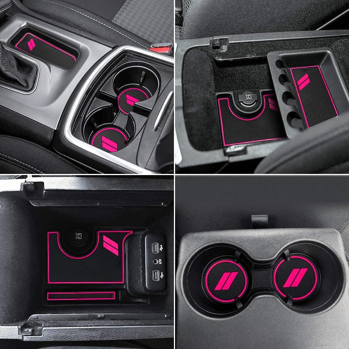 Auovo Anti dust Mats for Charger 2023 2022 2021 2020 2018 2017-2015 Accessories Custom Fit Cup Holder Liners Mats(24pcs/Set, Pink) image 2