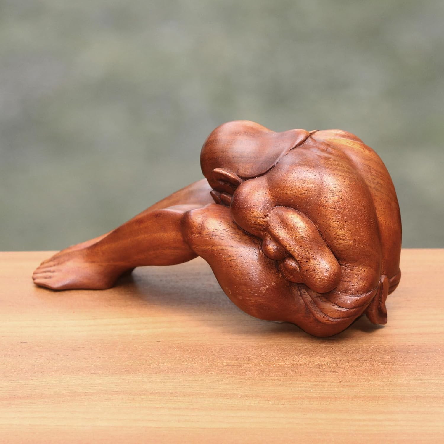 NOVICA Abstract Yoga Wood Statuette