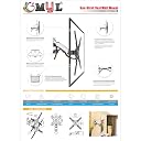 myl 6 Way Swivel Tilt 180 Degree Rotate Gas Strut Flexi Mount for LED LCD TV (F400, Silver) gallery image