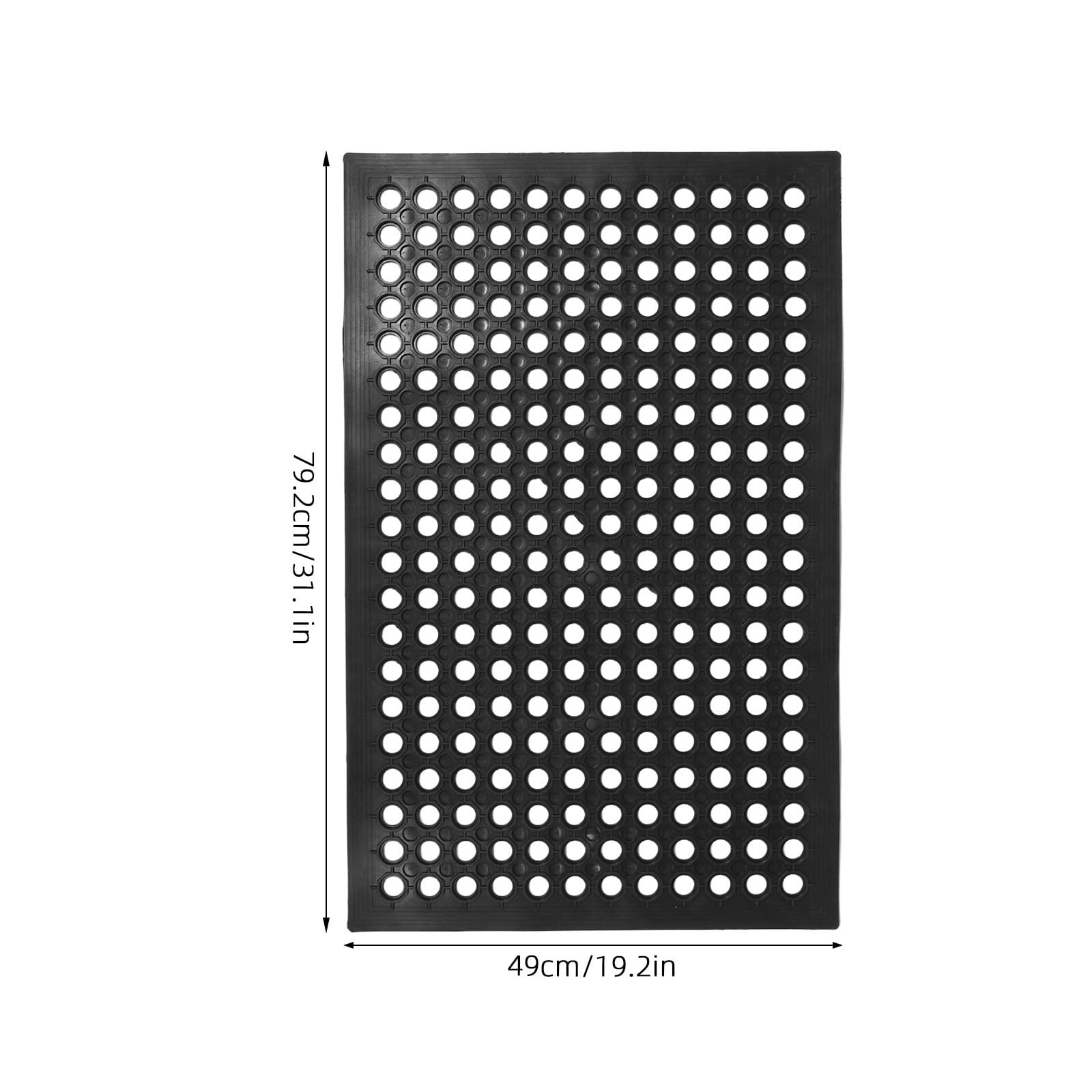 Ciieeo Tappeto Cucina Antiscivolo in Gomma Protezione Bordi Assorbente Resistente per Cucina e Ufficio Nero
