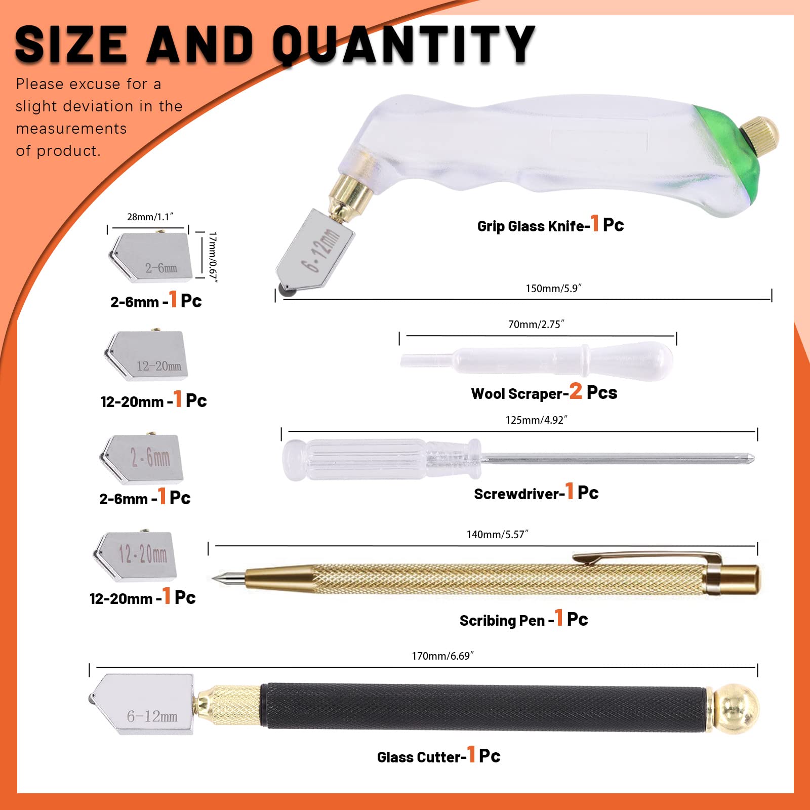 Glass Cutter Tool Set 2mm-20mm Pencil Style Oil Feed Carbide Tip With 2 - View #2