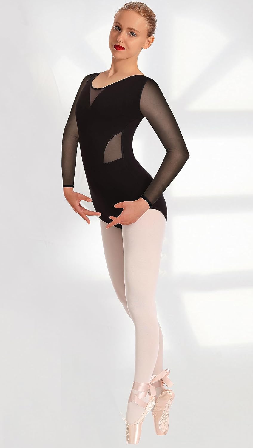 MOLLDAN Women Dance Camisole Leotards,Adjustable Straps,Front Breast Lining,Mesh Hollow Back - Image 2