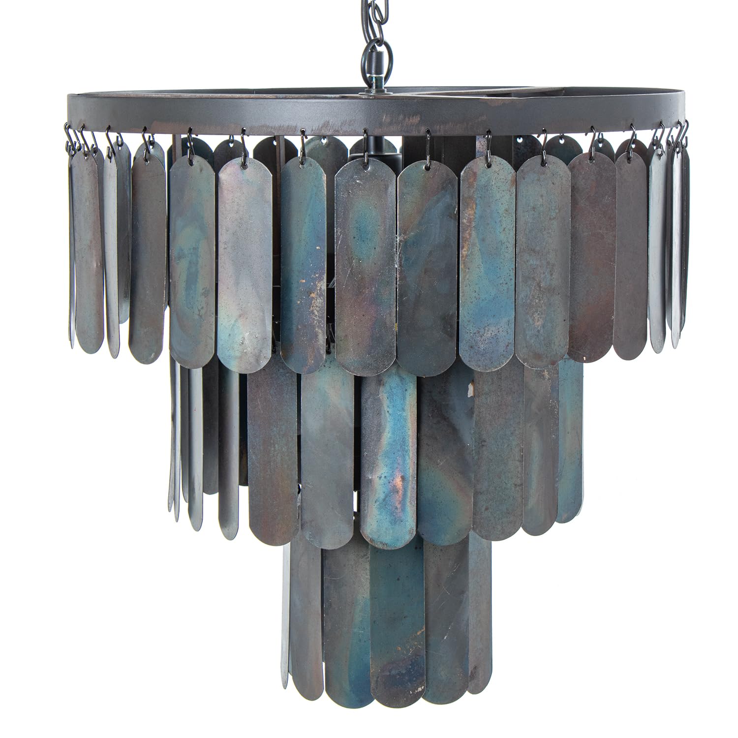 Suspension en fer noir 45cm design géométrique pour ampoule E27 chic