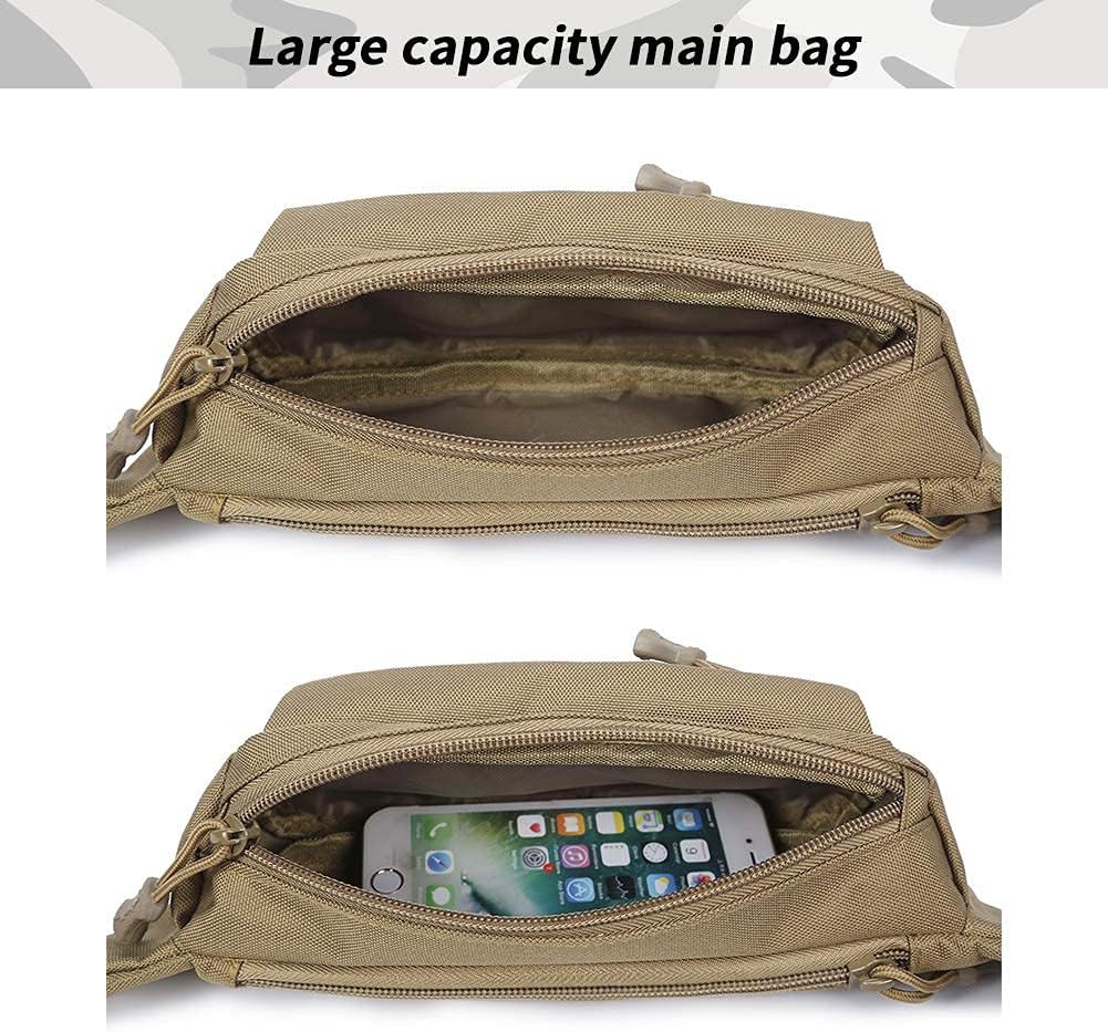 Huntvp Tactical Fanny Pack Small Military WR Nylon Waist Bag Money Belt Bumbag for Daily Use Running Travel Hiking Climbing (Tan) - Image 6