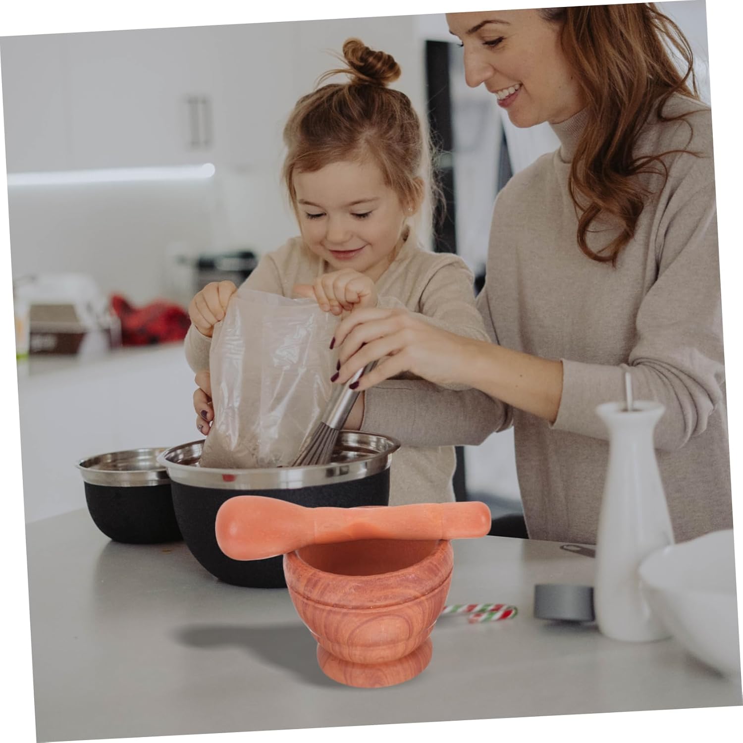 OUNONA 8sets Garlic Mortar Set Thickened Garlic Bowl and Pestles for Grinding for Home Use for Medicine and Cooking