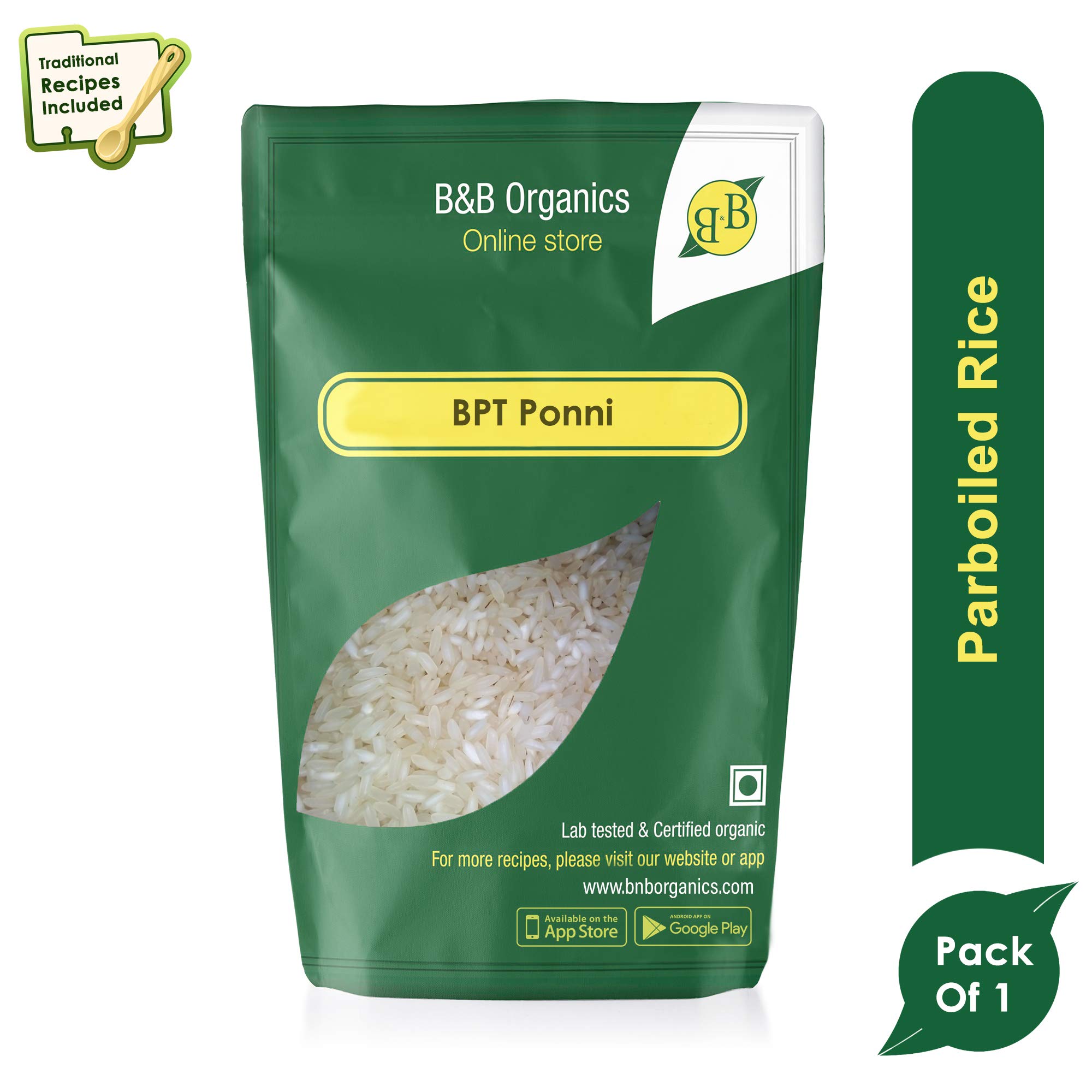 B&B Organics Ponni Par-Boiled Rice, 5 kg