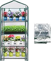 Vista 1 de Cubierta de repuesto para invernadero de 4 niveles, cubierta de repuesto de PVC transparente con puerta enrollable con cremallera, 27 pulgadas