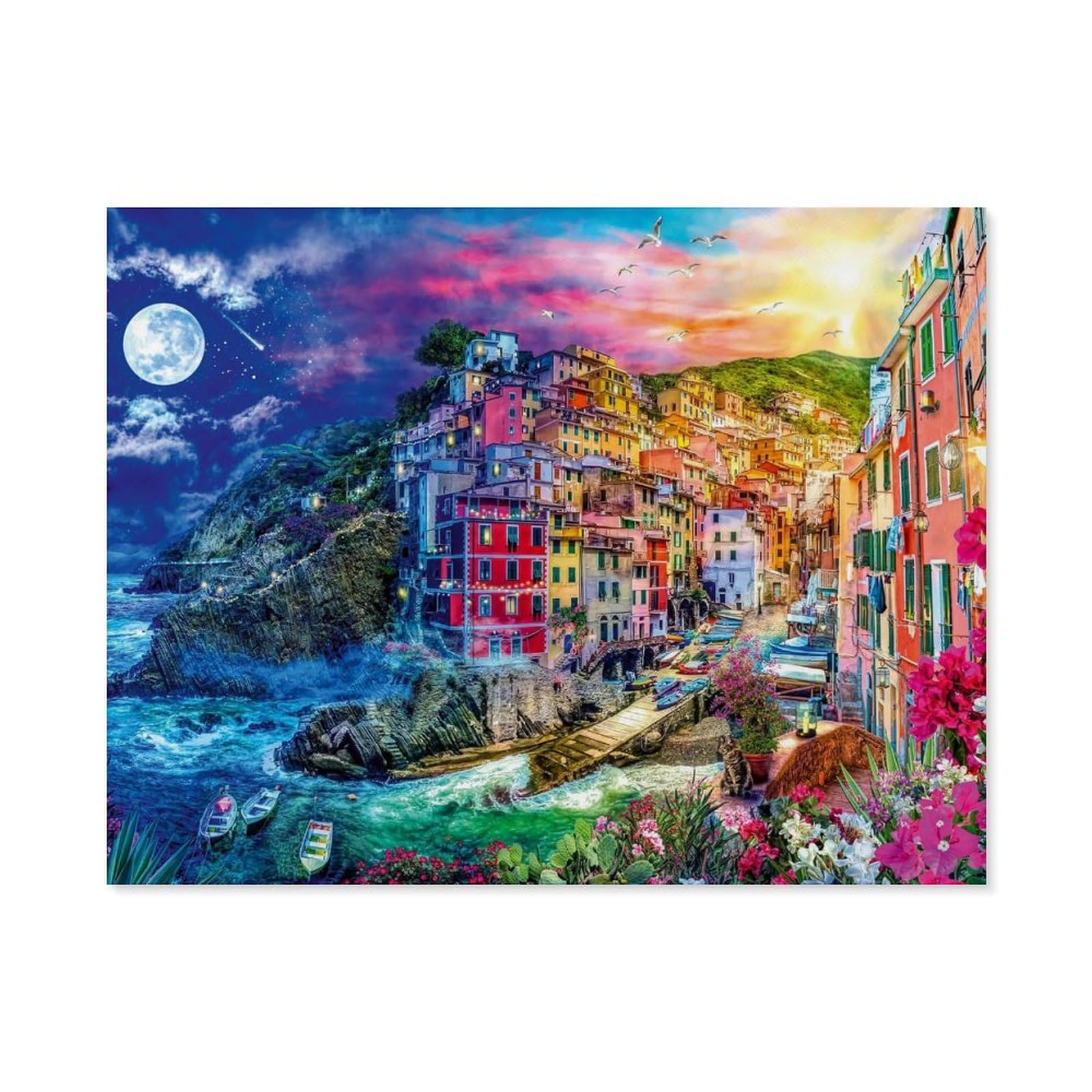 GSBRSNTS DIY Oil Painting Paint by Number Kit，Colorful Cinque Terre，DIY Painting by Number Kits Oil Paint Drawing Canvas Home Decor Gift(30x40cm-A45 — image 1