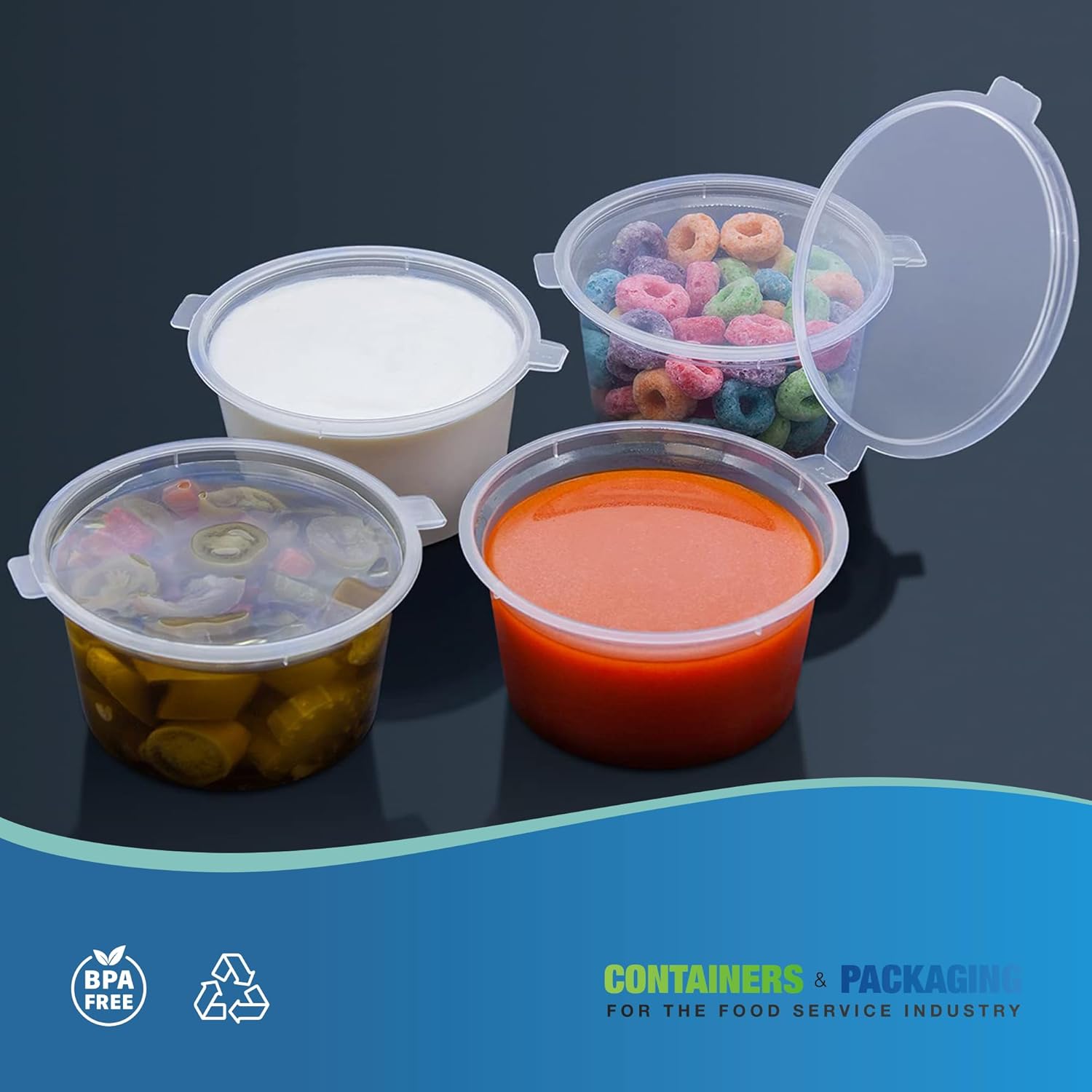 1000 Sets 4oz Disposable Plastic Jellos Shot Cups Souffle Cups, Clear Small Containers for Meal Prep, Souffle, Salad Dressing, Slime, Condiment and Dipping Sauce