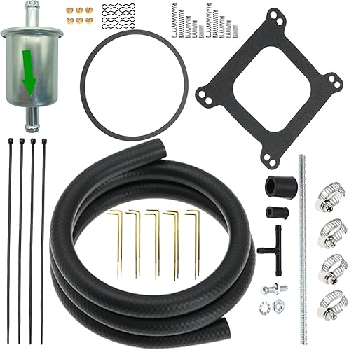 Miniatura 2 de 9905 Reemplazo de carburador de 4 barriles para brida cuadrada de carburador de estrangulador manual de 600 CFM (dorado)