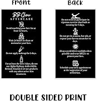 Vista 4 de BB Glow Tarjetas de cuidado posterior, paquete de 50, tamaño de tarjeta de visita de 2 x 3.5 pulgadas, microneedled BB Glow negro con diseño blanco