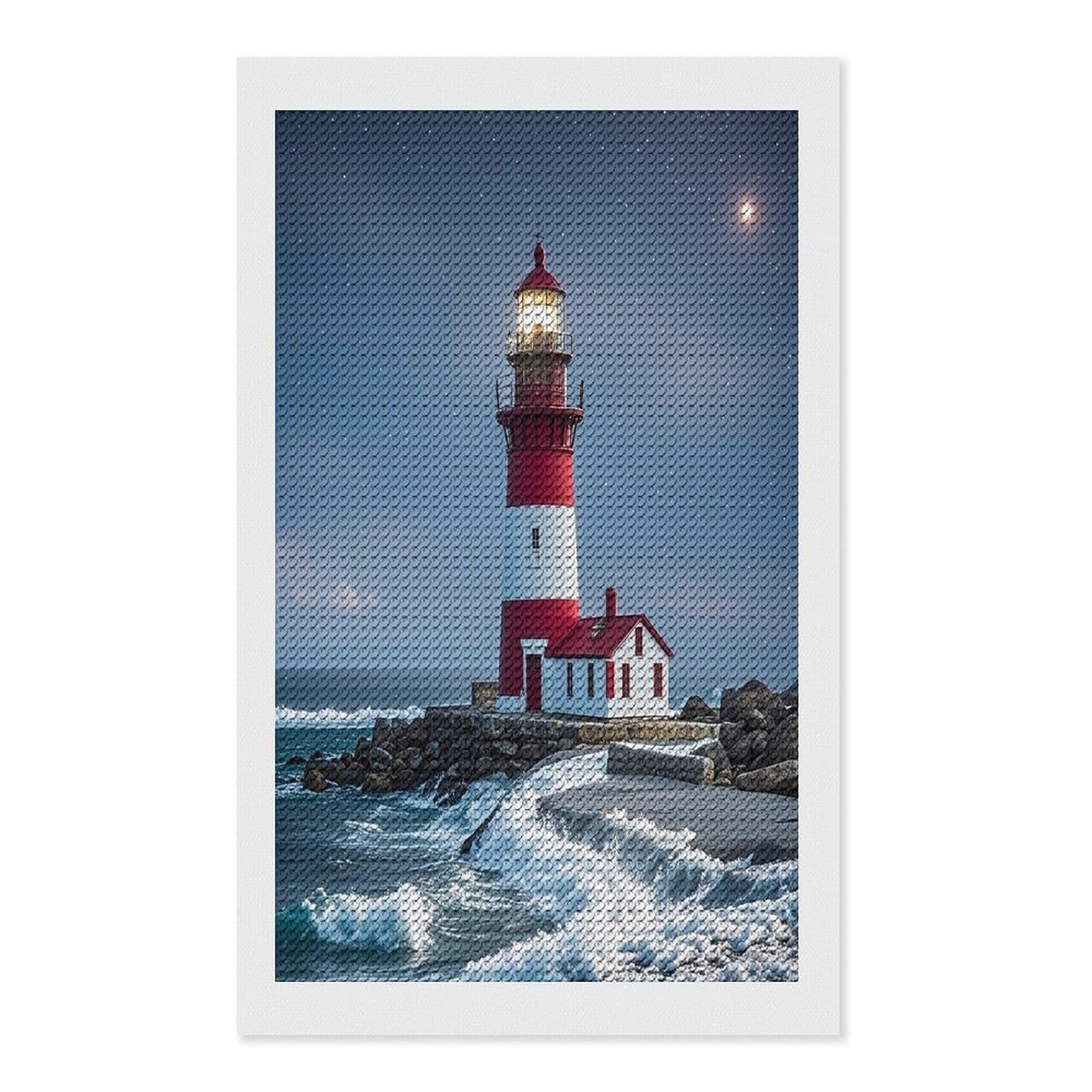 FekiLoot Lighthouse Ocean Diamond Painting Kits for Beginners DIY Diamond Art Kits for Adults Full Drill Round Diamond Dot Gem Art Painting Fun DIY Crafts for Home Kitchen Wall Decor Gift 12"x20"