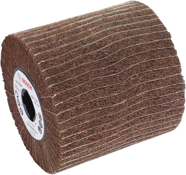 Bosch 2608000604 Fine Flap Sanding Wheel with Fleece, 0 V, Brown, 100 x 19 mm