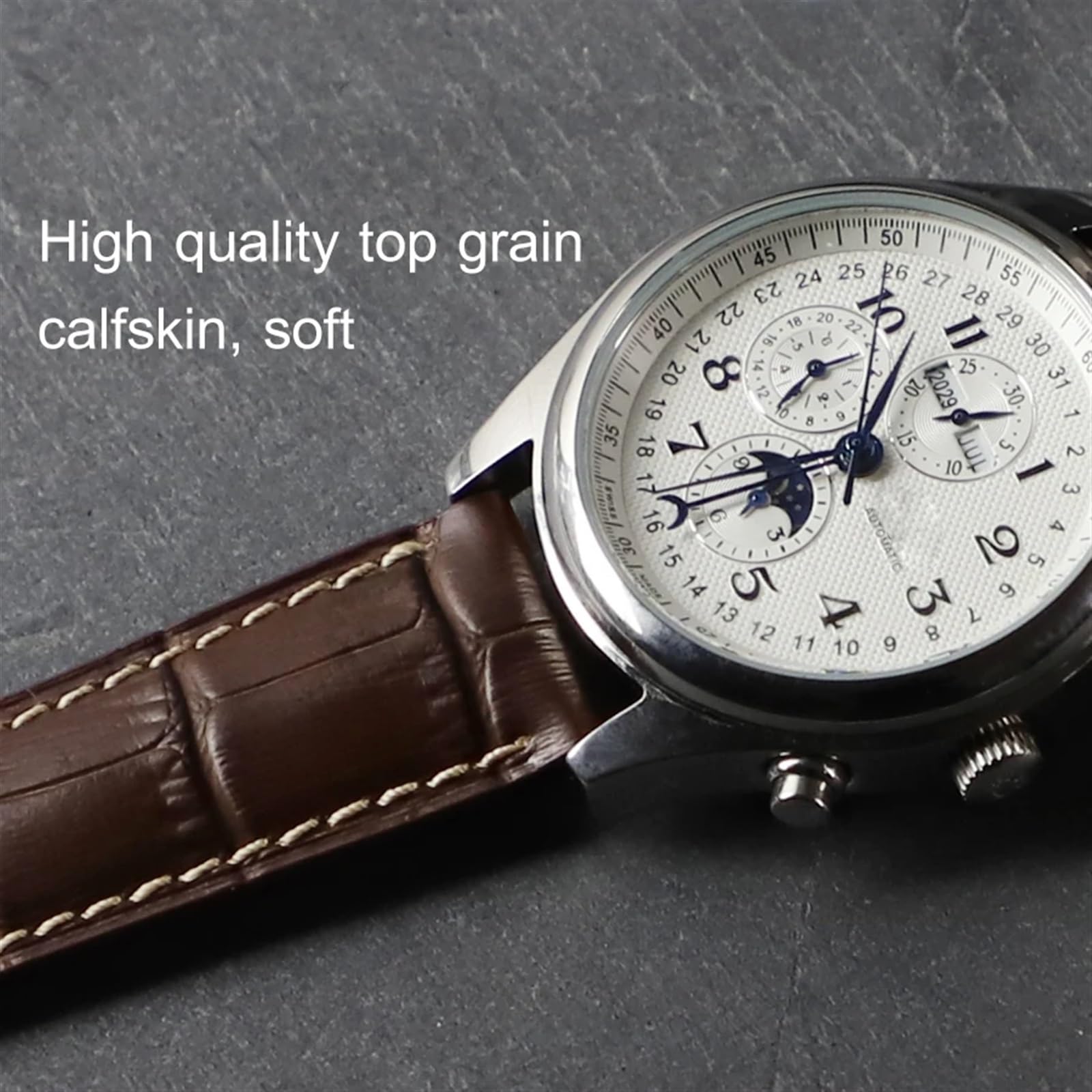 Correas de reloj de cuero de vaca para Longines L2 L4 Master Collection Flagship Evidenza Correa de reloj Pulsera de piel de becerro L2.628.673