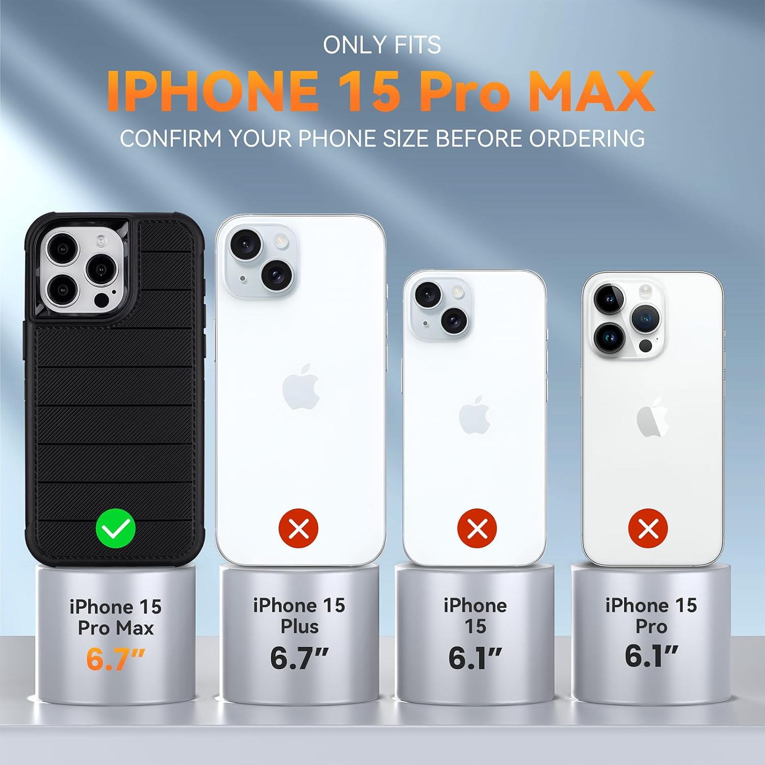 for iPhone 15 Pro Max Case with Belt Clip Holster, Military Grade Drop Protection, 2 Layers of Sturdy, Heavy Duty Shockproof Cover for iPhone 15 Pro Max Case Rugged, Black