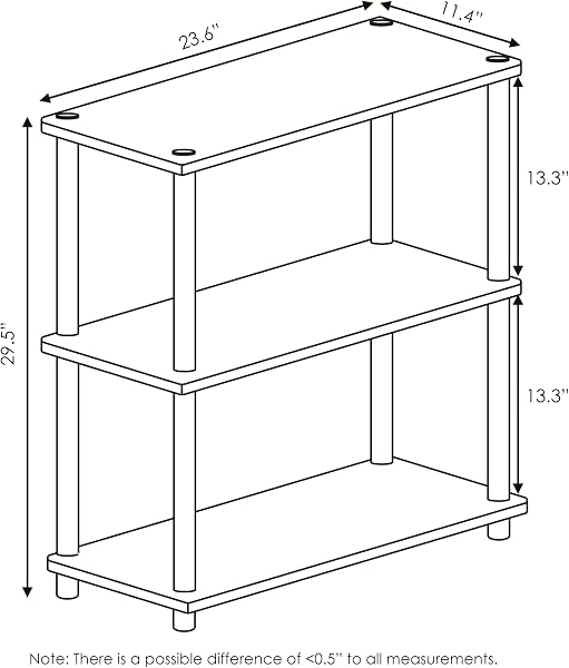 Furinno Turn Présentoir à Étagères Polyvalentes à 3 Niveaux, Rose/Blanc - 3