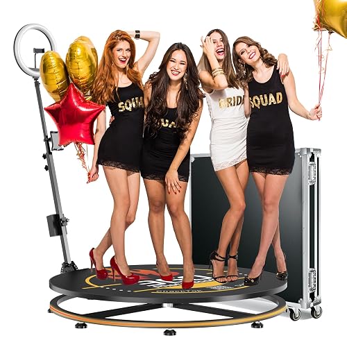 MWE 360 Photo Booth Machine with Flight Case,APP Remote Control Automatic Slow Motion 360 Spin Camera Booth for 4-5 People(40in-CD+Flight Case)