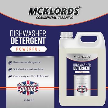 McKLords - Premium Dishwasher Detergent 5 Litre - Powerful, Efficient Cleaning for Sparkling Dishes - Suitable for All Dishwashers