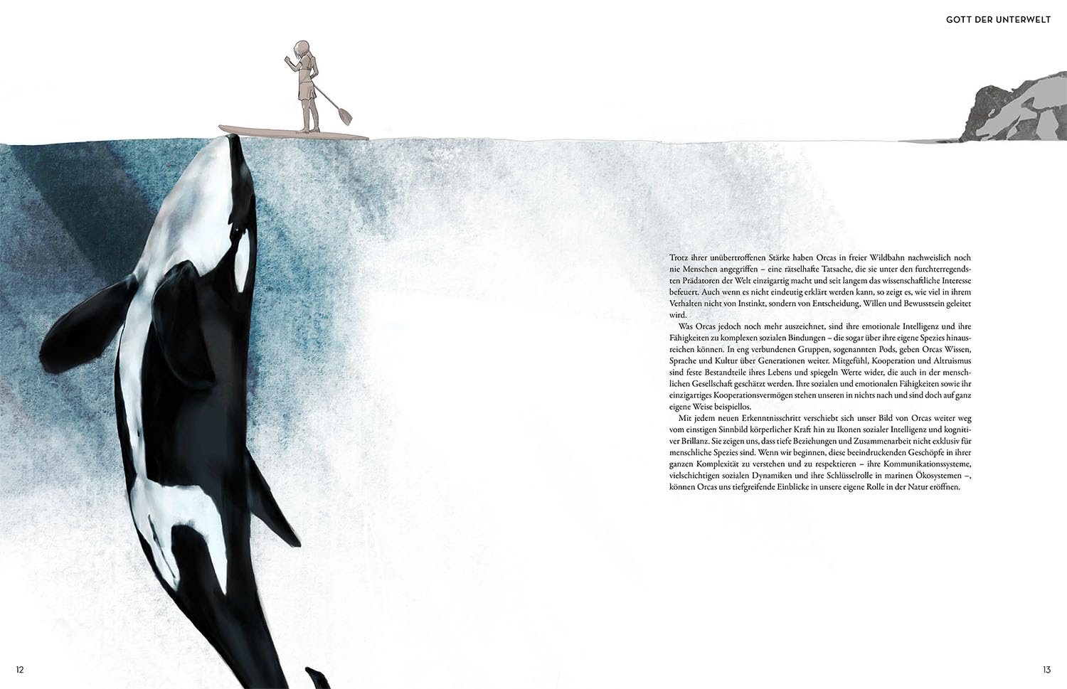 Orca: Majestät der Tiefe - Eine visuelle Reise in die Welt der Orcas. Wissensfakten erklärt anhand ästhetisch-emotionaler Illustrationen. Extra: Stories über die bekanntesten Orcas aller Zeiten.