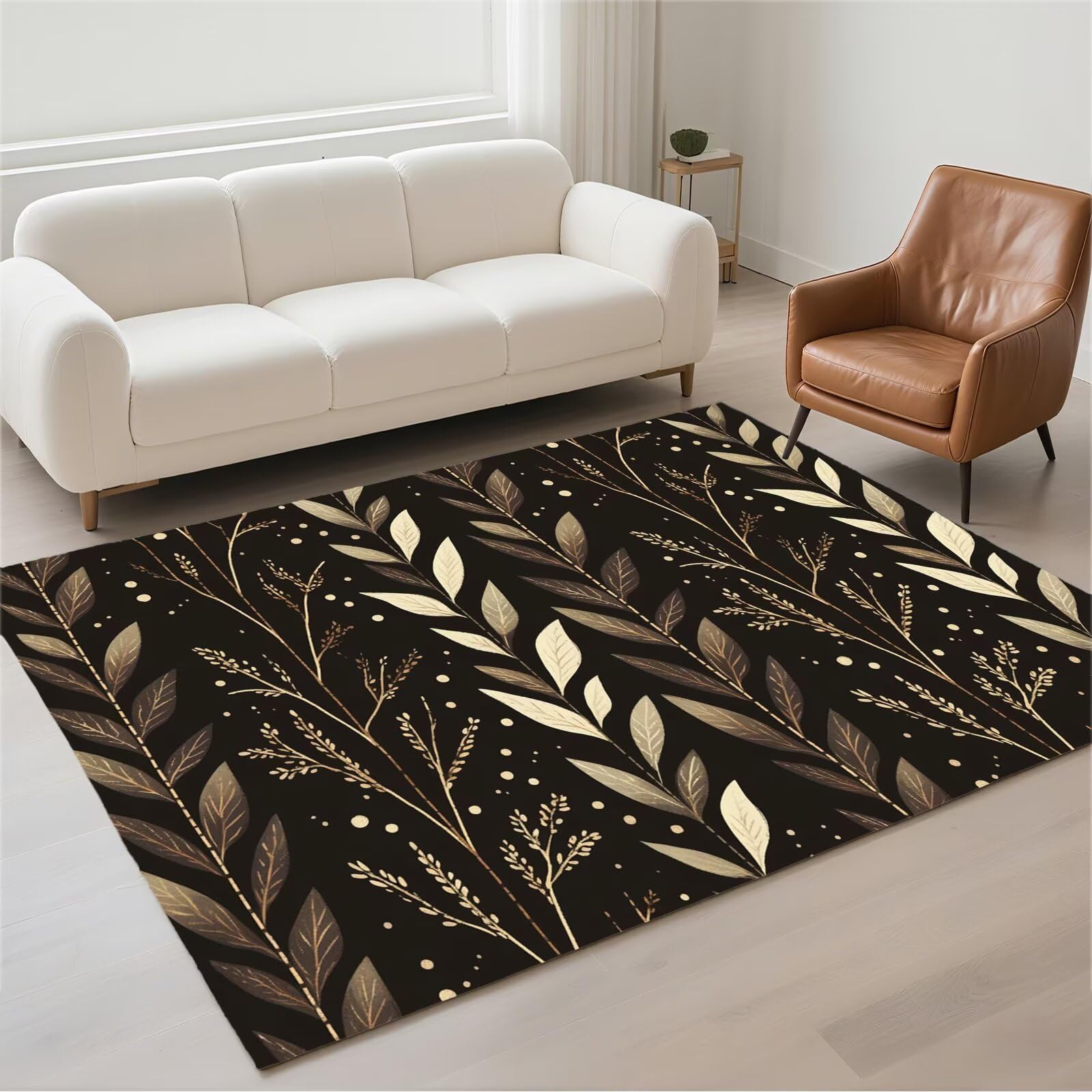 Tapis de salon greige 60x90cm lavable et antidérapant pour couloir