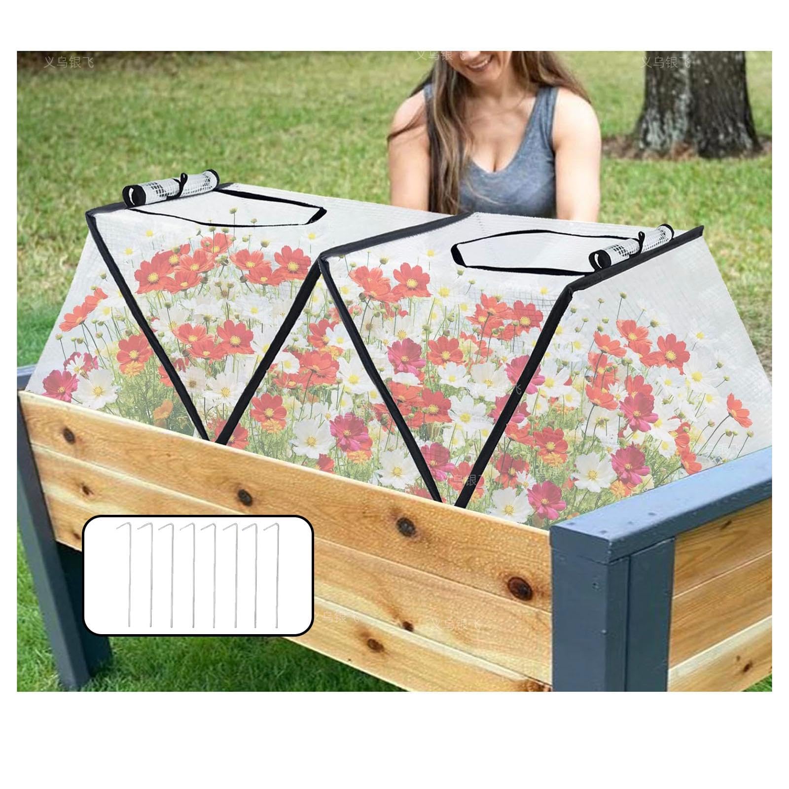 Cubierta para Plantas, Malla Transpirable, Jaula para Plantas Resistente Al Frío.