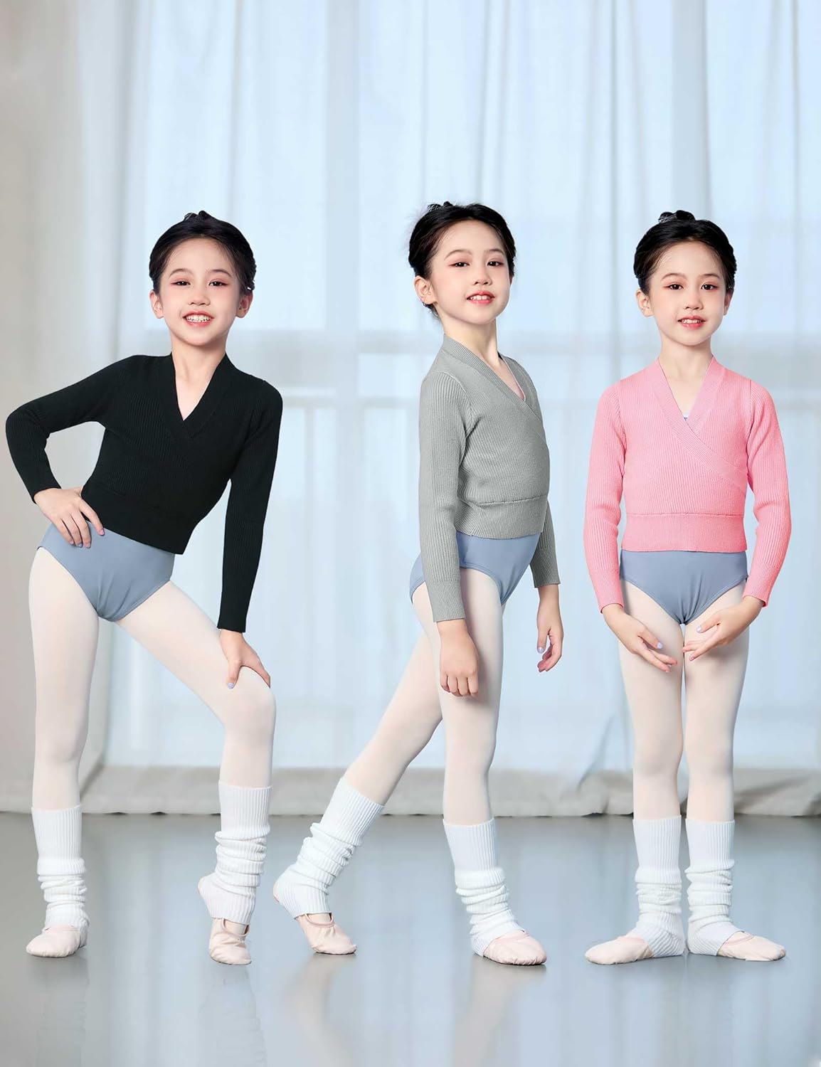 Dayrose Girl's Ballet Sweater, Soft Long Sleeve Girls Active Sweater, Pullover Girls Dance Sweater for Ballet/Warm Ups - Image 3