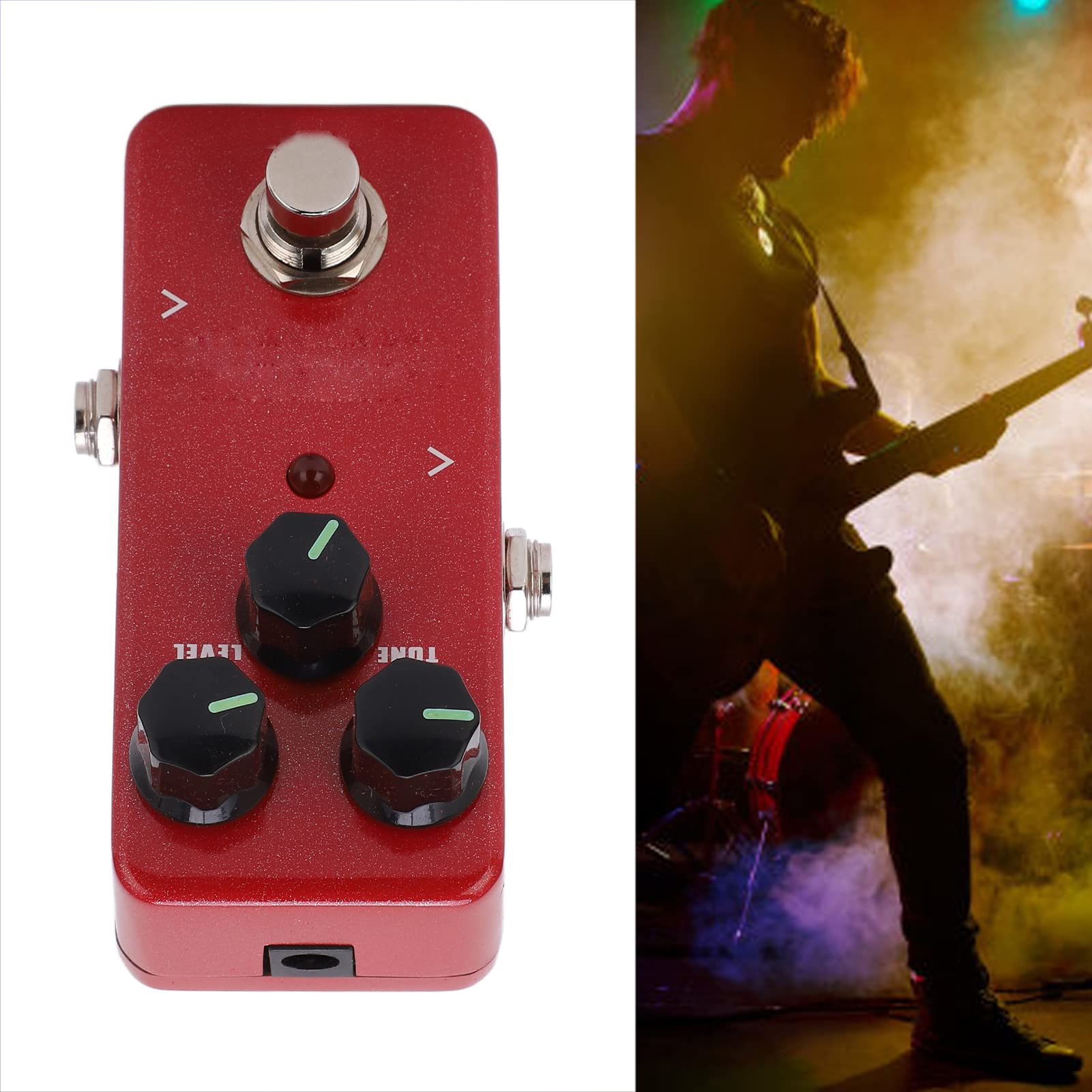 Qqmora Pacchetto di Distorsioni in Metallo Ad Alto Guadagno Compatto Rosso a Pedale di Distorsione per Musicisti Metal per Capelli con Chitarra Elettrica