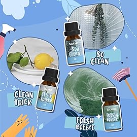 SALKING Housekeeping Fragrance Oils, Premium Essential Oil for Diffuser, Scented Oil Gift Set for Soap Candle Making - Just Washed, Welcome Home, Bright linens, Clean Trick, Clean Breeze, So Clean