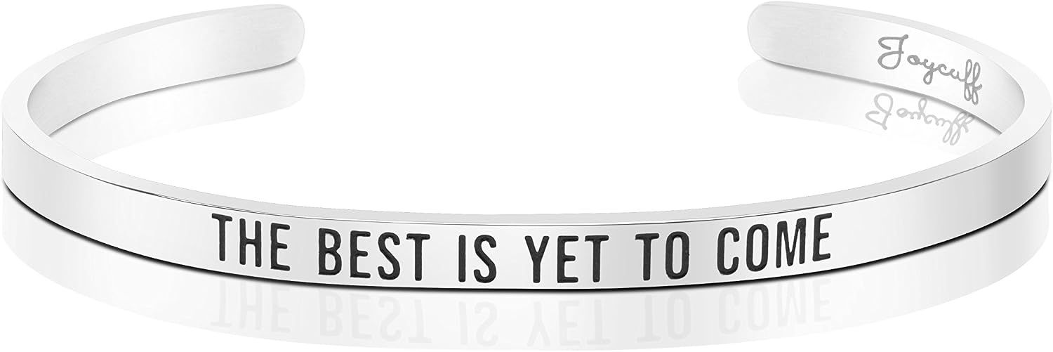 JoycuFF Bracelets for Women Inspirational Cuff Bangle Bracelet for Teen Girls Birthday Chrisamas Graduation Gifts for Her