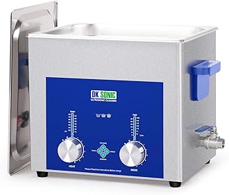 - DK SONIC Industrial Ultrasonic Cleaner 10L,240W Commercial Sonic Cleaner with Encoded Timer,Heater&Basket, Multiple Functions for Carburetors, Motorcycle Engines, Chains