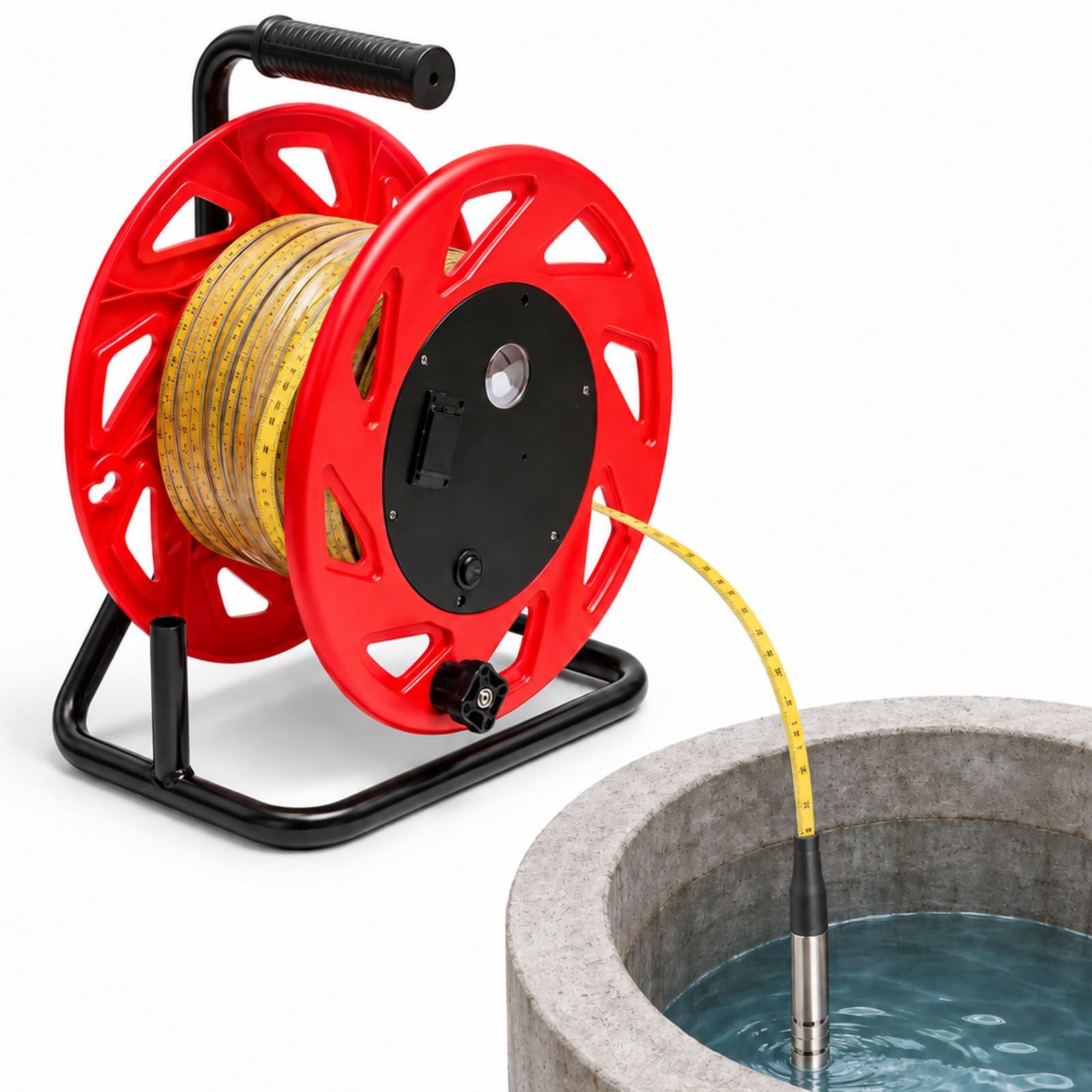 Métrica de Acero para Pozos Profundos-Medidor de Nivel de Agua,Sonda de Profundidad,Regla de Acero Resistente para Mediciones Precisas del Nivel de Agua en Pozos y Perforaciones 250m-820ft