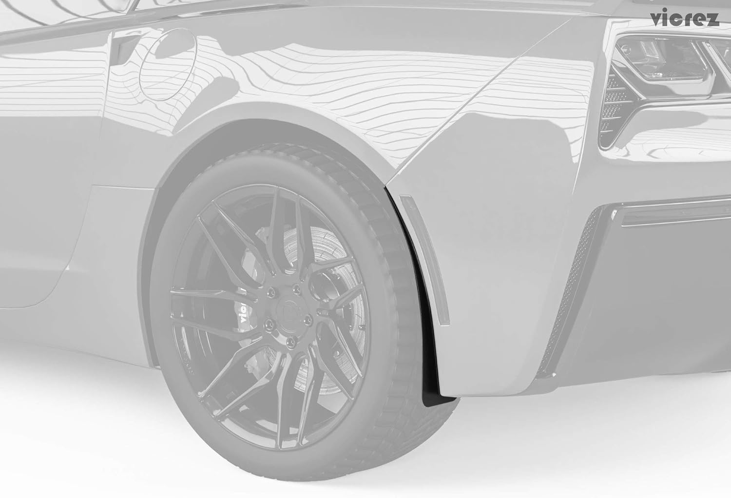 Vicrez Mud Flaps Rear Wheel Rock Guard VR1 vz101407 for Corvette C7 2014-2019