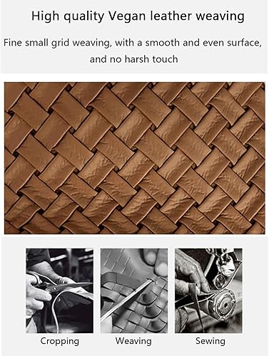 Miniatura 7 de Bolso Boston para mujer, bolso tejido de cuero vegano, bolso de mensajero para mujer, bolso cruzado de hombro de moda, casual hobo