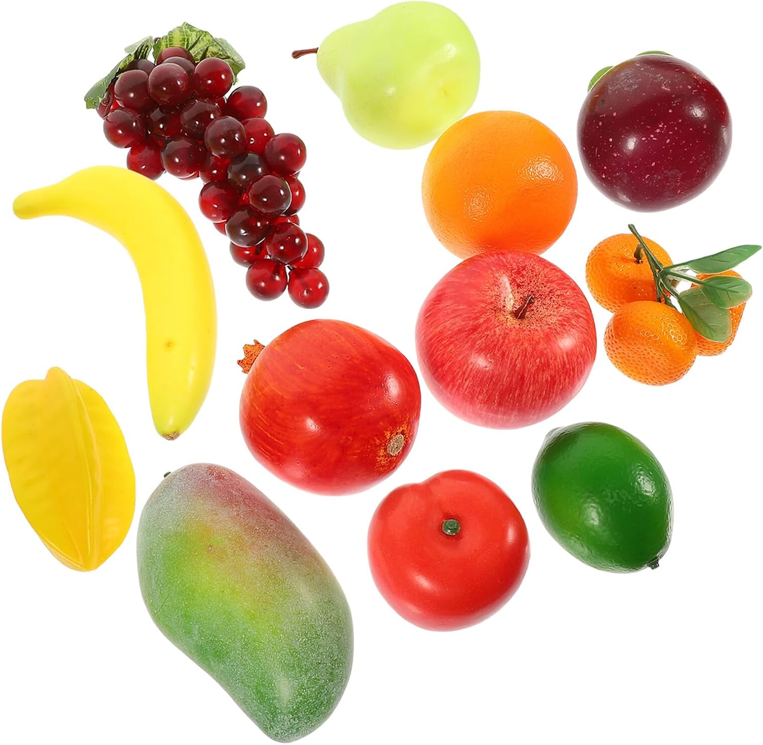 Ipetboom 12pcs Lifelike Artificial Fruits Set Realistic Faux Fruit Models Plastic Simulation Props for Home Décor and Restaurant Display