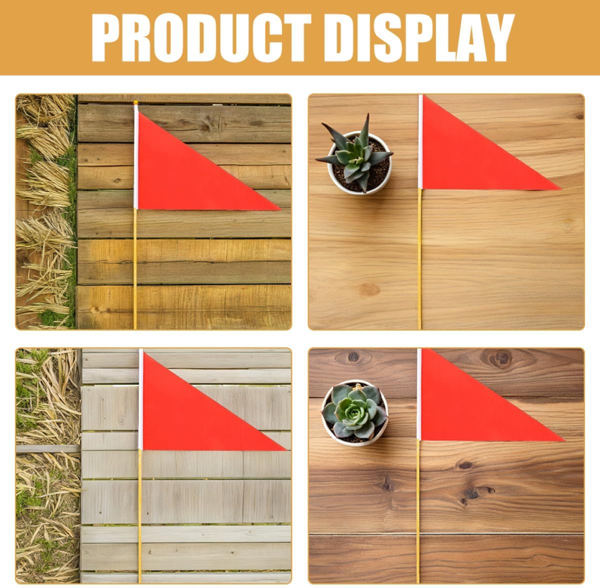 Gadpiparty 12pcs Red Triangle Marking Flags for Construction Sites and Lawn Irrigation, High Visibility Utility Flags for Garden, Sprinkler, and Outdoor Safety Markers