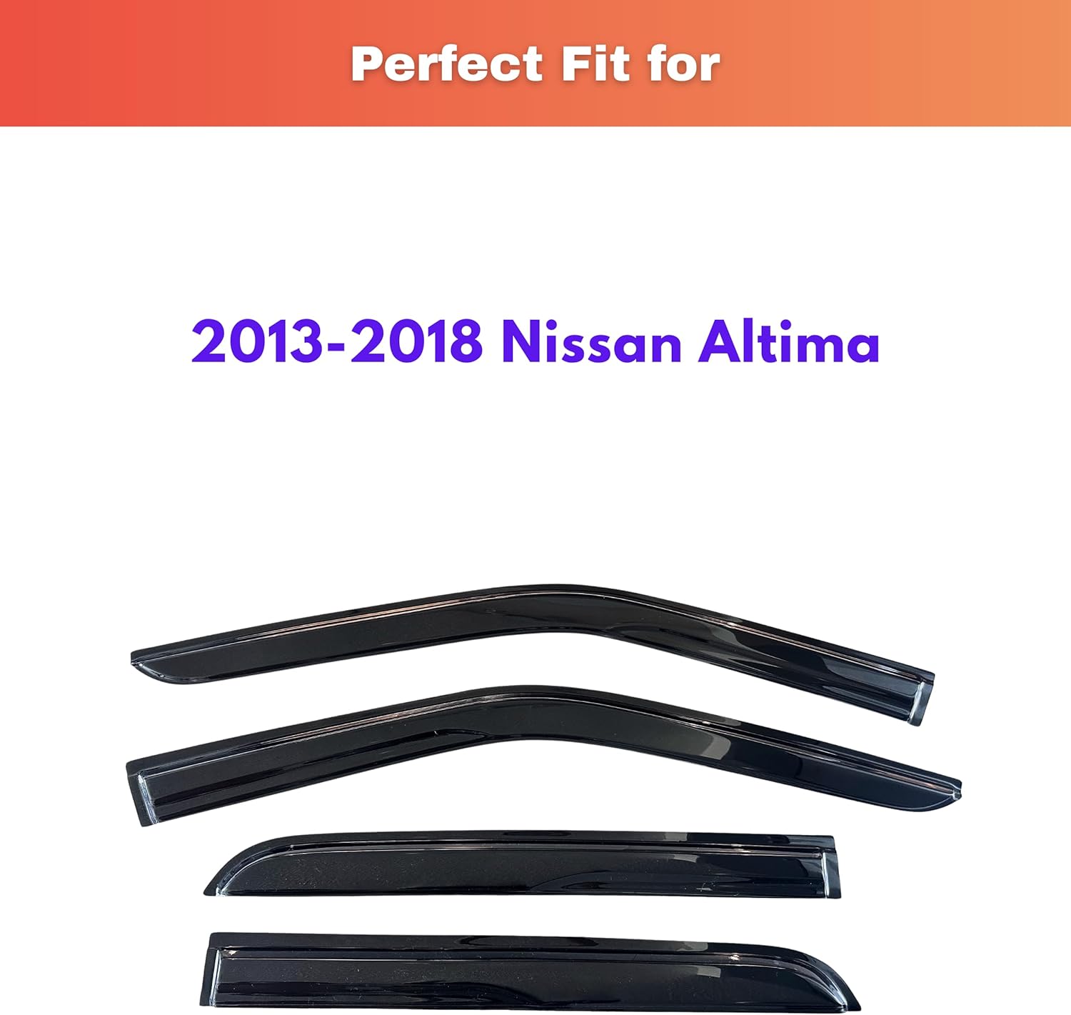 kpy rain guards fit for 2013-2018 nissan altima, out-channel window visors vent wind deflectors 4pc, car accessories for 13-18 altima 2013-2018 altima
