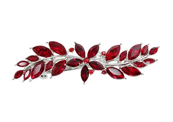 Faship Gorgeous Rhinestone Crystal Floral Hair Barrette