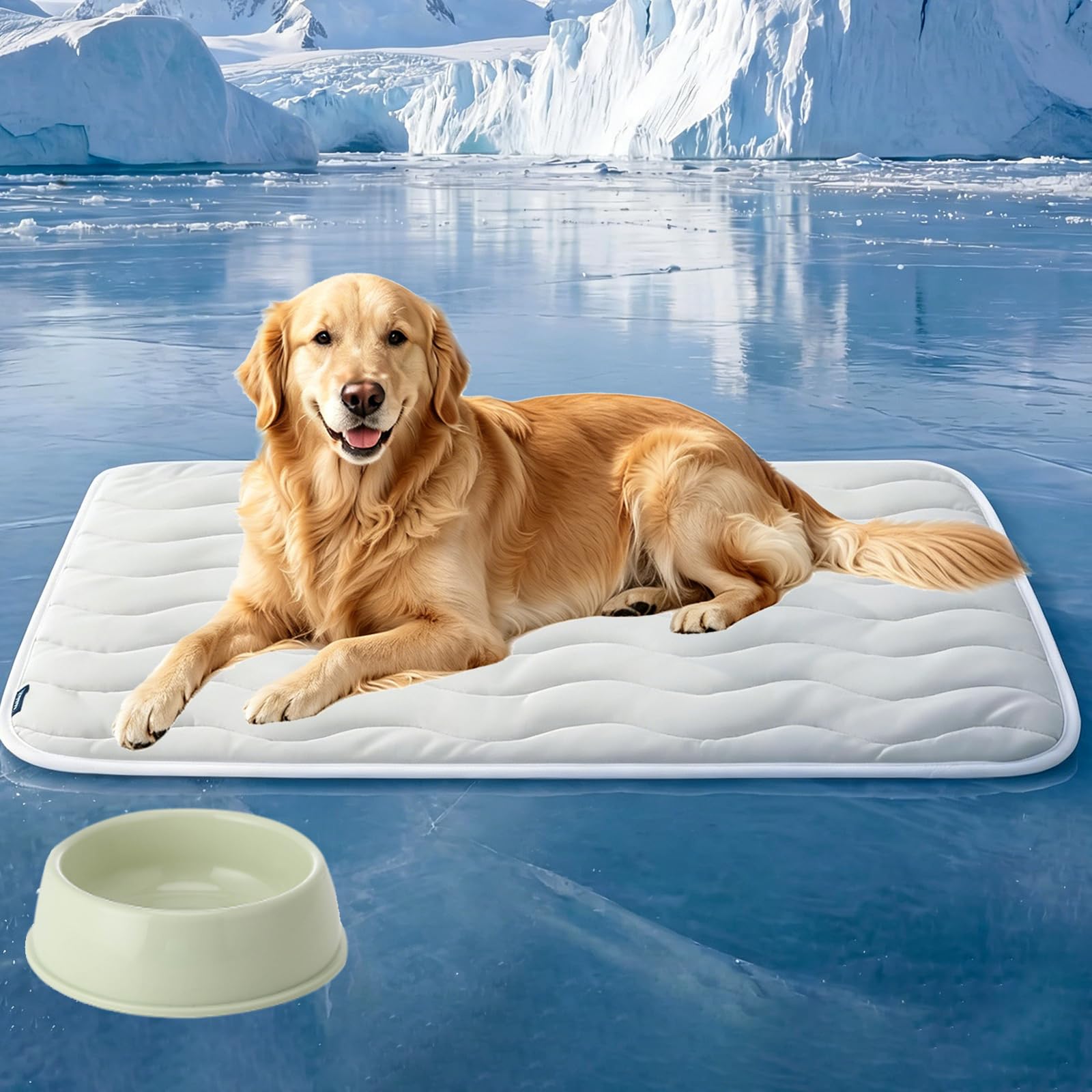Dog Cooling Mat, Durable Cool Pad for Dogs, Portable Self Cooling Bed for Dogs & Cat, Non-Slip Washable, Large Cold blanket for Pet, for Crate,Car,Indoor&Outdoor,Travel Summer (Grey, S-20.1×16.1in)