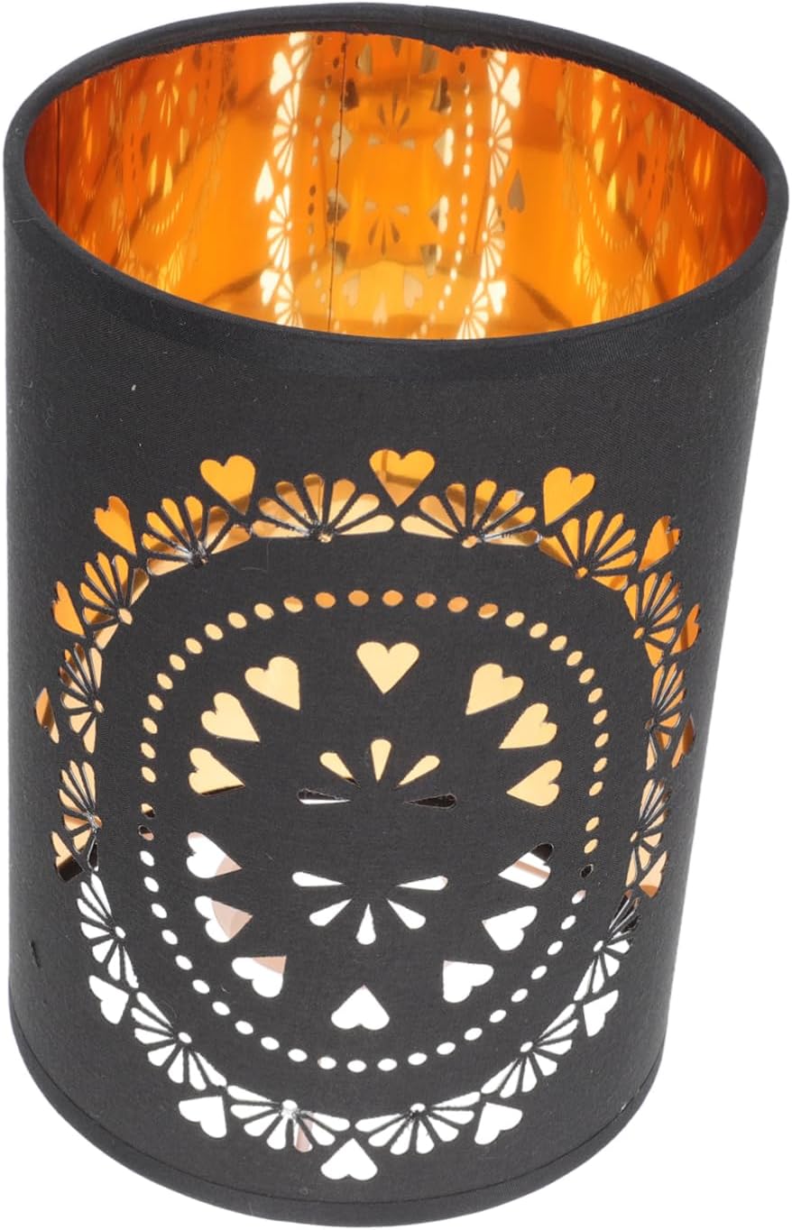 PRETYZOOM Retro Hollow Large Lampshade 7.87X5.51 Inch Decorative Cloth Light Shade for Home Soft Warm Lighting and Dust Protection