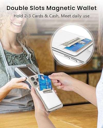 Miniatura 6 de Senose Cartera magnética de cuero para tarjetas compatible con Magsafe Wallet, soporte magnético ultrafino para tarjetas compatible con iPhone