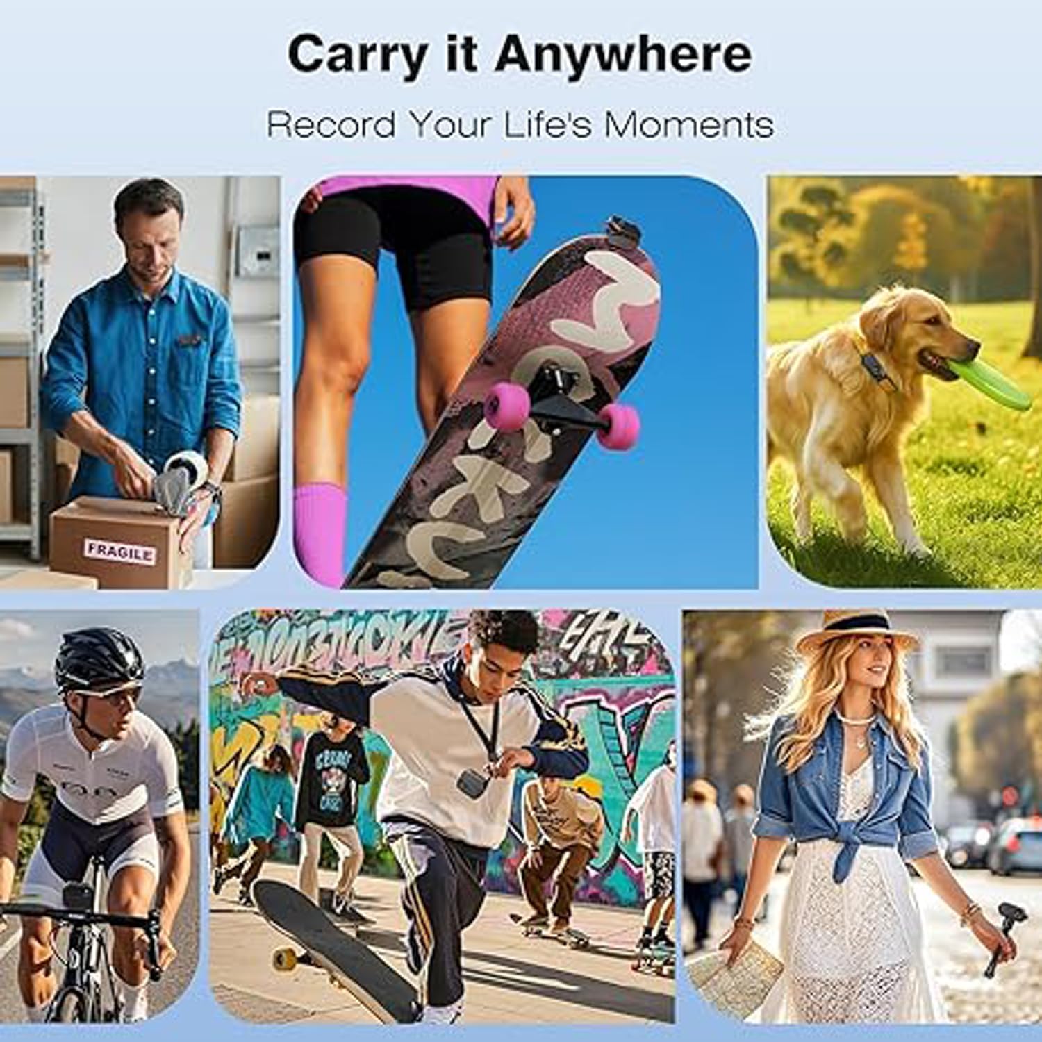 4K30FPS Mini Action Camera 128GB TF Card Support Video&Photo Editing Portable Body Camera Wearable Video Recorder Magnetic Sport DV for Bike Cycling, Competitive Sports Pet, Vlogging Black image 7 of 9 B0FNC5ZL94