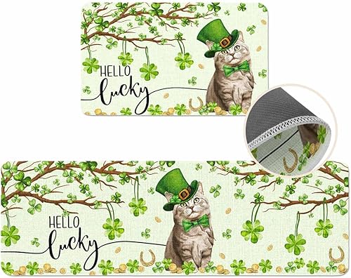 Vista 315 de Tapete de Feliz Navidad, tapete antideslizante para puerta delantera, baño, cocina, dormitorio, patio, entrada, 16 x 24 pulgadas, rojo, negro y verde